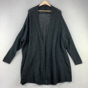 Jarbo Open Front Cardigan Sweater‎ Women 1 Gray Cashmere Blend Knit Long Sleeve